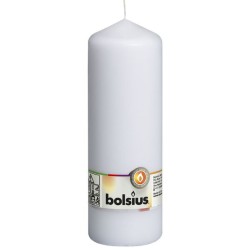 Bolsius Pillar Candles White 200mm by 68mm 78 Hours - CAN040