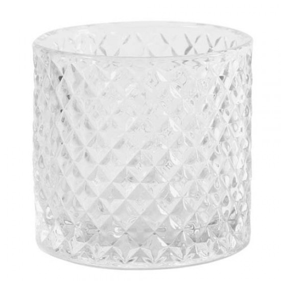 Clear Glass Whiskey Tumbler Candle Holder 8.5cm - GL027 2A