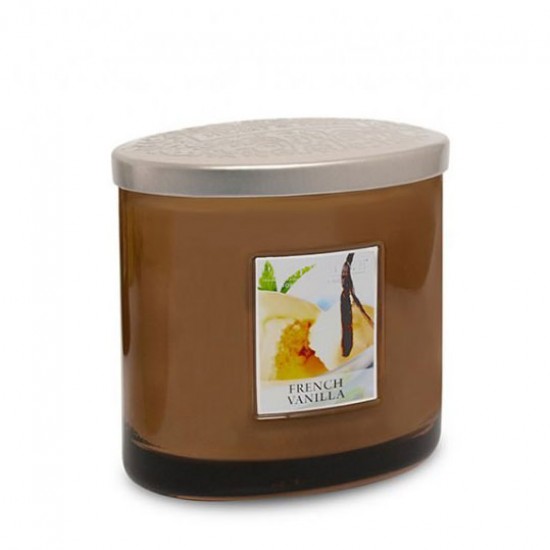 Heart and Home Ellipse Twin Wick Candles French Vanilla 230g - HH016