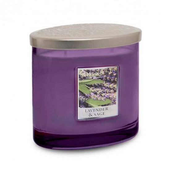 Heart and Home Ellipse Twin Wick Candles Lavender and Sage 230g - HH007 1E