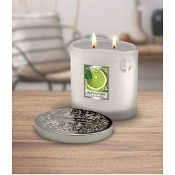 Heart and Home Ellipse Twin Wick Candle Lime Splash 230g - HH088