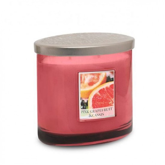 Heart and Home Ellipse Twin Wick Candles Pink Grapefruit and Cassis 230g - HH028