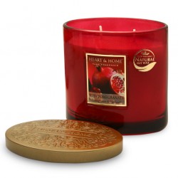 Heart and Home Ellipse Twin Wick Candle Ruby Pomegranate 230g - HH107