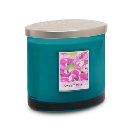 Heart and Home Ellipse Twin Wick Candles Sweet Pea 230g - HH008