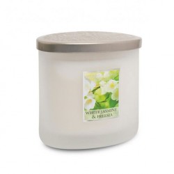 Heart and Home Ellipse Twin Wick Candles White Jasmine & Freesia 230g - HH015