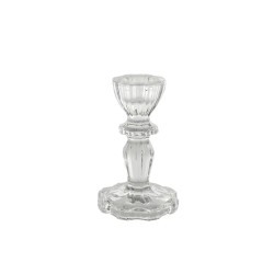 Thea Clear Glass Candlestick 11cm - GL078