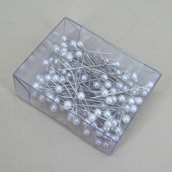 Pearl Corsage Pins (box of 144 x 4mm pearls) - CRY025