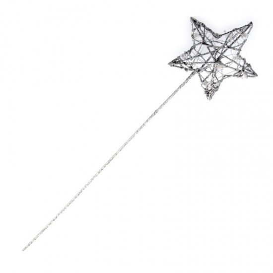 Glitter Star Fairy Wand Silver - WAN004