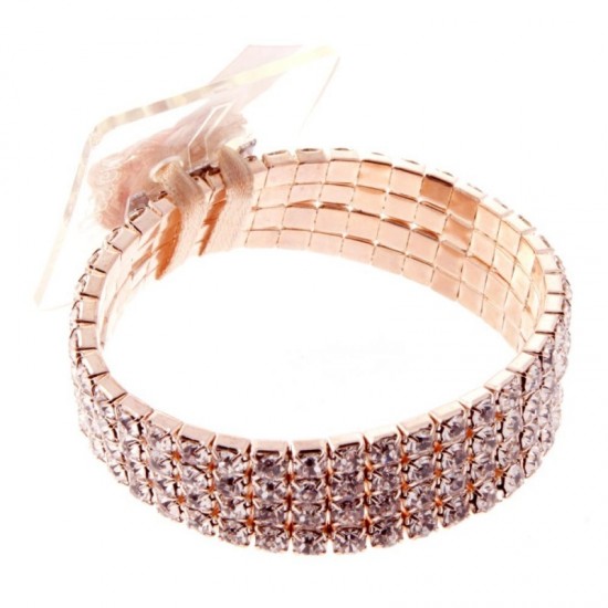 Rock Candy Rose Gold Wrist Corsage Bracelet - WCOR115