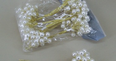 10m/roll Craft String Pearls 8mm Pearl Bead White Pearl Strands Spool Pearl  String Christmas Tree Beads String Bead Roll for Decoration(Beige)