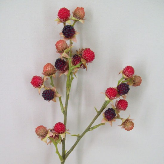 Artificial Blackberries Stem Red Black - BLA003 B2