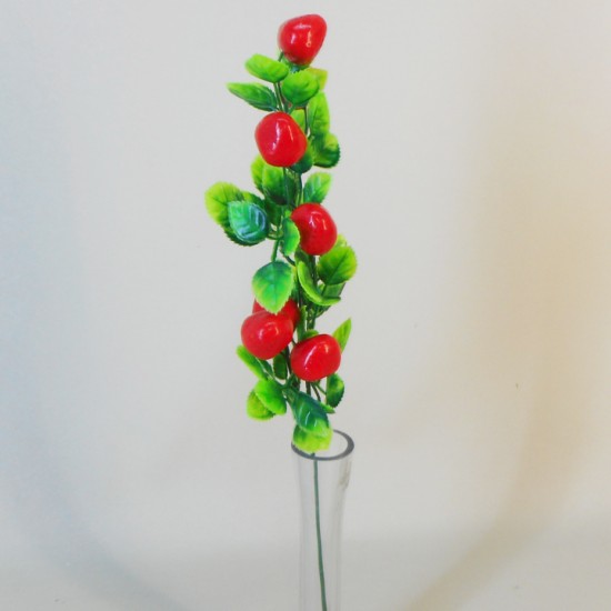 Mini Artificial Strawberry Stems 42cm - STR004 JJ2