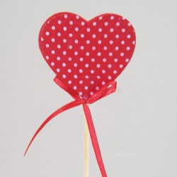 Red Wooden Heart Pick 44cm - VAL002