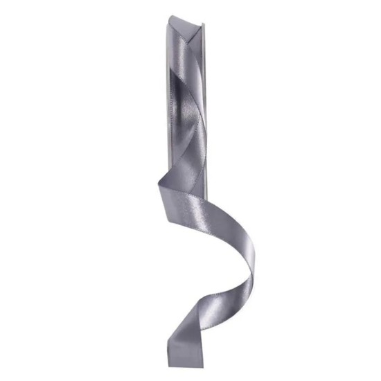 15mm Double Sided Satin Ribbon Gunmetal Grey - DSR024 15mm Double Sided Satin Ribbon Gunmetal Grey - DSR024