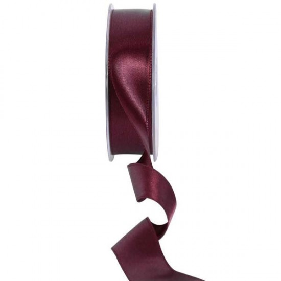 25mm Double Sided Satin Ribbon Bordeaux - DSR017