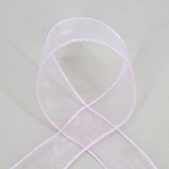Wired Organza Ribbon Baby Pink - RIB024