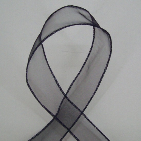 Wired Organza Ribbon Black - RIB032