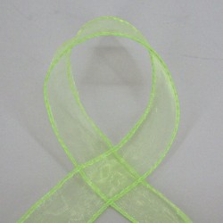 Wired Organza Ribbon Lime Green - RIB025