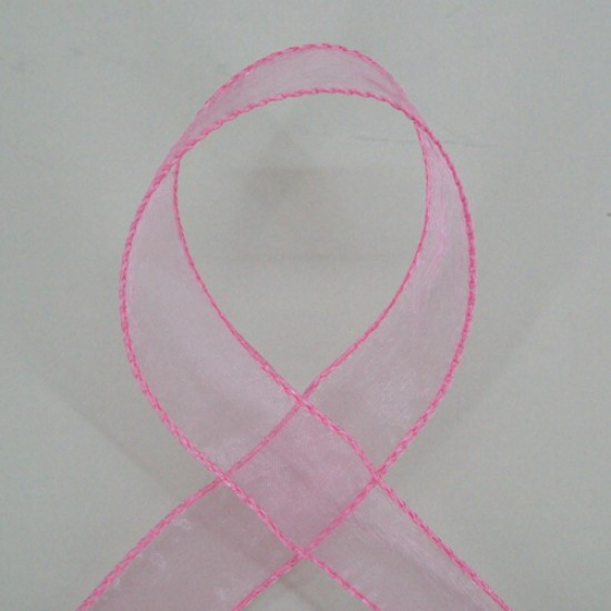 Wired Organza Ribbon Rose Pink - RIB031