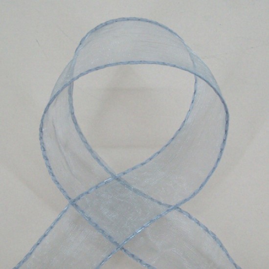 Wired Organza Ribbon Silver Grey - RIB018