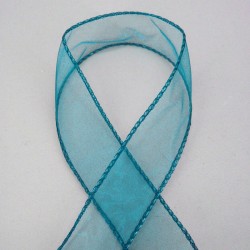 Wired Organza Ribbon Teal Blue - RIB026