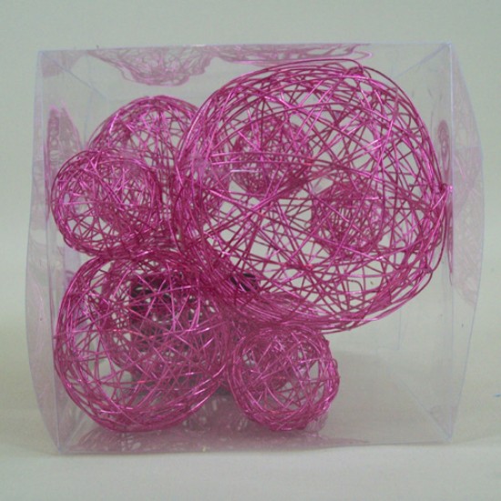 Wire Balls x 10 Hot Pink - WBL13 2D