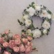 Artificial Peony Roses Wreath Cream 60cm - P123 HBOFF