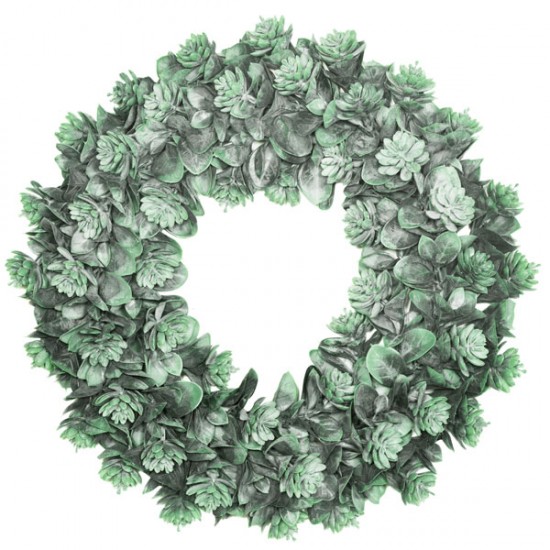 Artificial Succulents Wreath 40cm - SUC044 