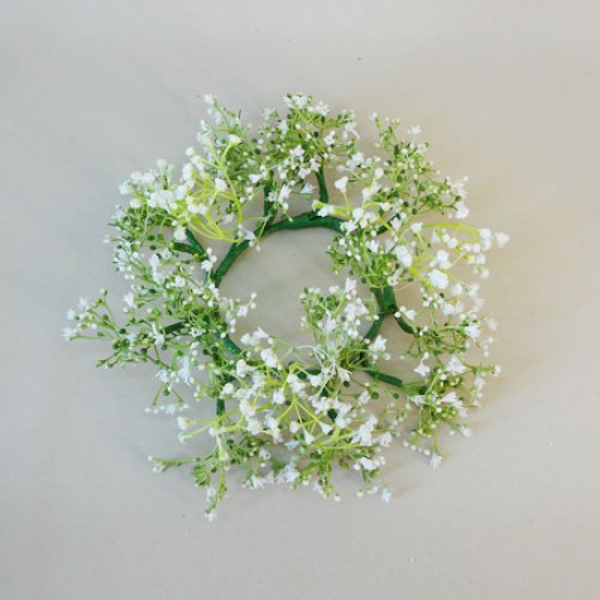 Finest Artificial Gypsophila Candle Rings White 26cm - G186 EE2