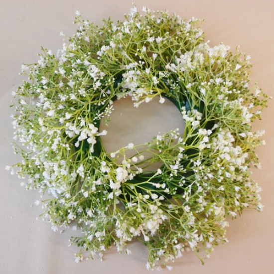 Finest Artificial Gypsophila Wreaths White 37cm