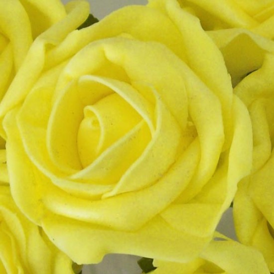 Colourfast Cottage Foam Roses Bundle Yellow 6 Pack 24cm - R298 T2