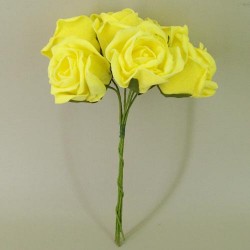 Colourfast Cottage Foam Roses Bundle Yellow 6 Pack 24cm - R298 BX5