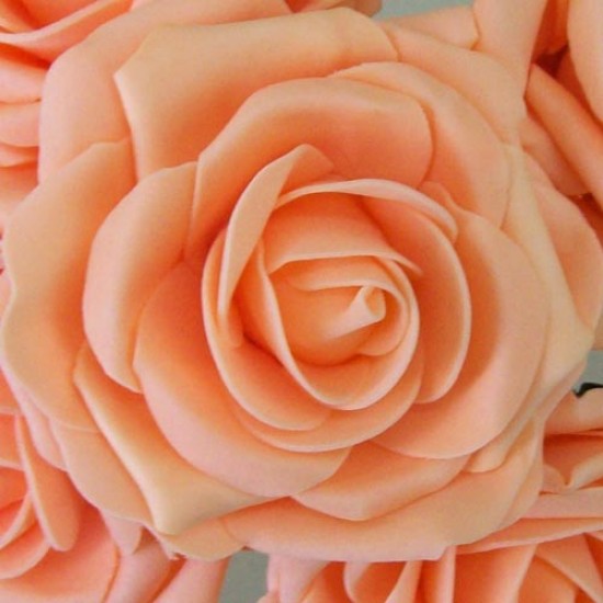 Colourfast Foam Roses Large Apricot 5 Pack 25cm - R332 T3