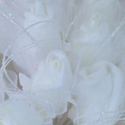 Colourfast Foam Roses Sparkle Large Bridal Posy White White - R349 U1
