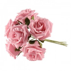 Foam Roses Bundle Baby Pink 6 Pack 24cm - R081 FF2