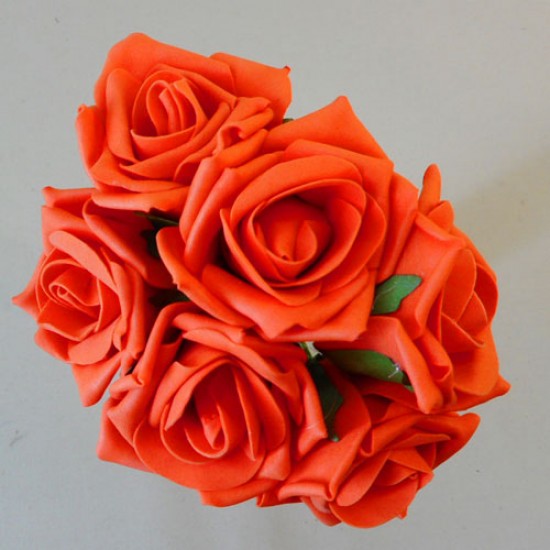 Colourfast Cottage Foam Roses Bundle Orange 6 Pack 24cm - R610 L2