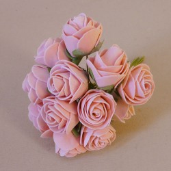 Mini Princess Foam Roses Bunch Vintage Pink 12 pack 10cm - R774 GS4C