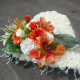 Funeral Heart Orange Artificial Flowers 50cm - AF009