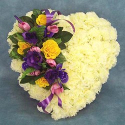 Silk Funeral Flowers Springtime Heart - AF005