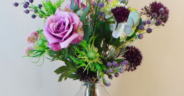 Small Cemetery Bouquet - Silk Flowers, Scent & Violet, flowers and gifts