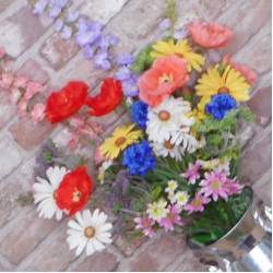 Birth Month Faux Flowers Bouquet - April ~ Daisies ABV067 : Designed by Helen