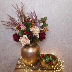 Birth Month Faux Flowers Bouquet - December ~ Holly ABV072 : Designed by Kirsty