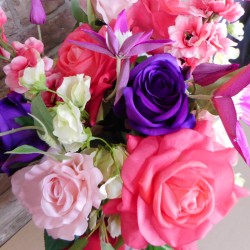 Birth Month Faux Flowers Bouquet - June ~ Roses ABV069 : Designed by Helen