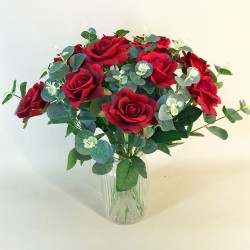 The Carmine Letterbox Bouquet Artificial Flowers - LBF012 see Video in Description tab below
