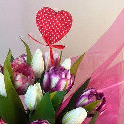 Love is Tulips Artificial Flowers Hand Tied Bouquet - ABV084