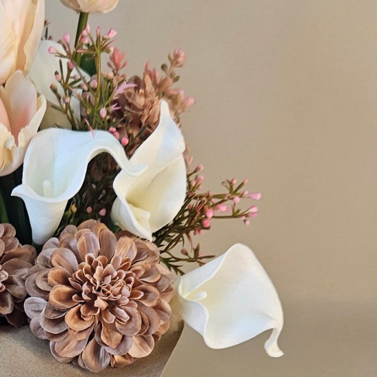 Peaches and Cream Artificial Flowers Hand Tied Bouquet - ABV082