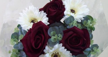 Artificial Flowers Frosty Winter Roses Bouquet - 15X089