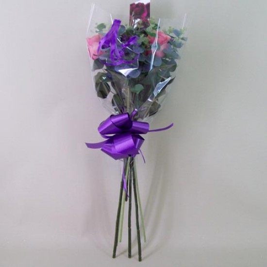 Silk Flowers Gift Bouquet Purple Sensation Silk Rose and Gerbera - ABV018
