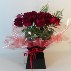 Silk Flowers Gift Bouquet Roses are Red - ABV009
