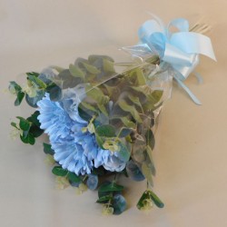 Silk Flowers Gift Bouquet Roses and Gerberas Blue - ABV043